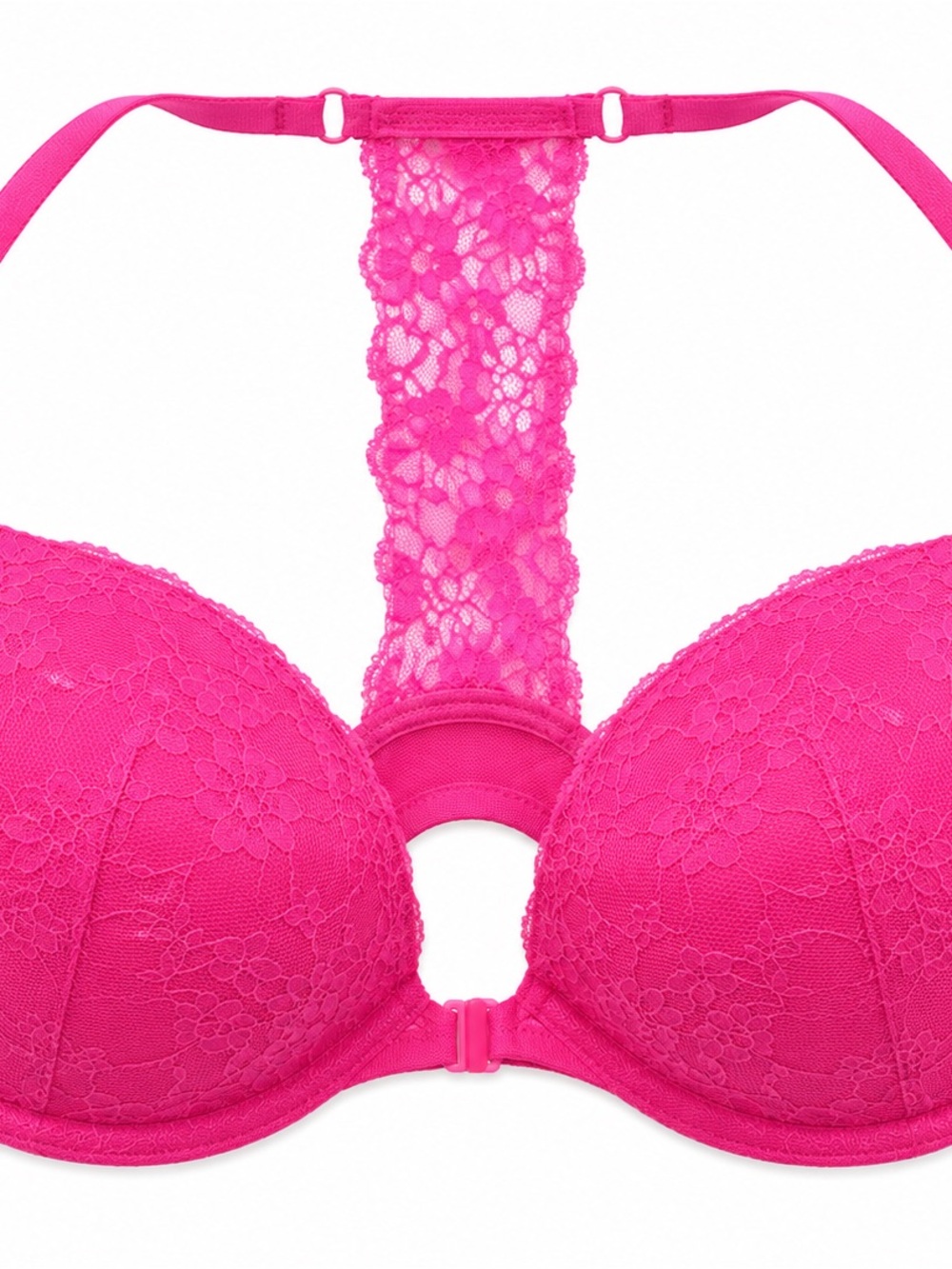 Women’s Lace Racerback Push-Up Bra - Hot Pink